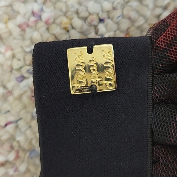 Deux Par Deux Plaid Tulle Skirt - Black and Red Girls Sz 5 - Picture 2 of 5